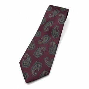 Vintage JASCO Silk Tie Burgundy Paisley Made in Italy Necktie 90s